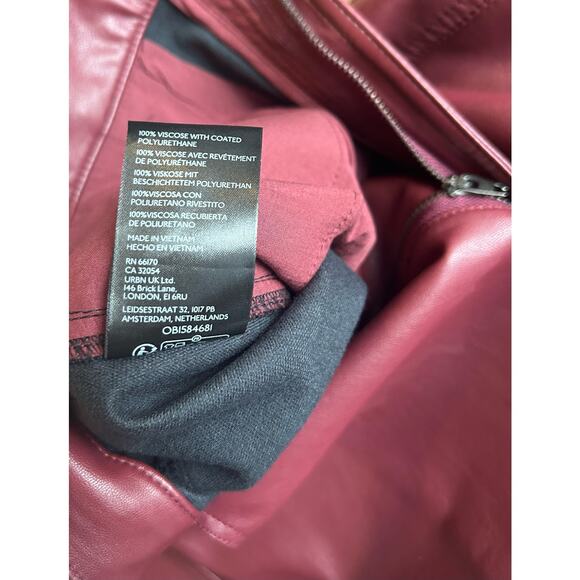 NWT‎ Free People City Slicker Faux Vegan Leather Maxi Skirt in Red Jasper - Picture 8 of 8